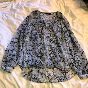 Women’s Sheer Snakeskin Print Blouse